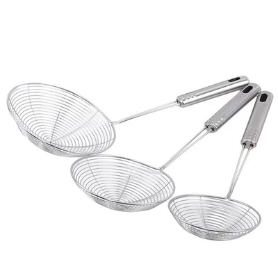 1Pice Stainless Steel Ladle & Spider Skimmer Fry Spoon Mesh Strainer New UK - Image 1 of 4