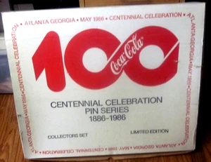 Juego completo de prendedores de celebración del centenario de Coca Cola serie 1886-1986/100 prendedores~NOS - Imagen 1 de 2