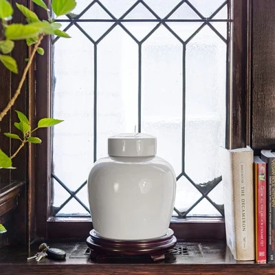 10" Weiß Porzellan Ingwer Glas - Bild 1 von 4