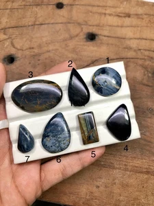 Natural Pietersite Cabochons, Blue Pietersite Gem, Very Rare Quality Pietersite. - Picture 1 of 5