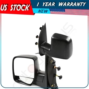 Pair Power Manual Fold Black Surface Mirrors For 2003-2014 Ford Econoline - Bild 1 von 10