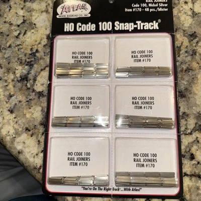 Atlas HO Scale ~ Code 100/Code 83 ~ Rail Joiners ~ Nickel Silver (288 Pcs) 170 - Image 1 of 2