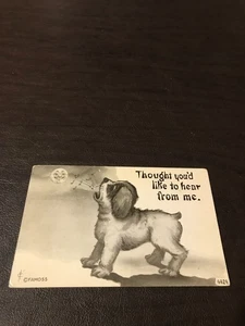 HUMOR - POSTKARTE - DACHTE DU WÜRDEST GERNE VON MIR HÖREN - DATUM GESTEMPELT 1910 - Bild 1 von 2