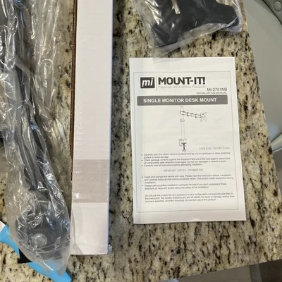 Desk Mount Single Monitor Arm Clamp Steel - Image 1 of 4