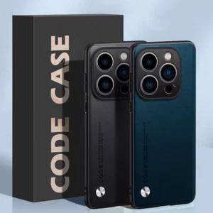 Funda trasera delgada de cuero PU rígida de lujo para iPhone 16e 15 14 Plus 13 12 11 - Imagen 1 de 32