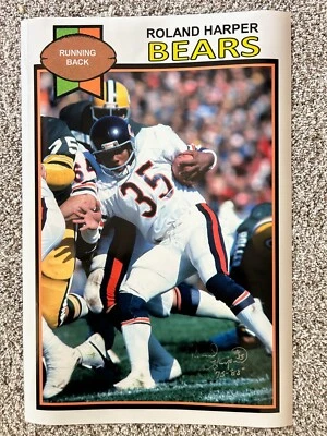 1979 style ROLAND HARPER Chicago Bears Autographed Signed Poster 16x24in photo - Image 1 of 3