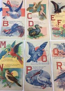 Prezzo finale! ABC Alfabeto degli uccellini Set completo di litografie originali (1916) - Foto 1 di 10