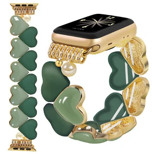for Apple Watch Series 10/9/8/7-3 SE Ultra 2 Fancy Heart-Shaped Band Metal Strap - Picture 1 of 26