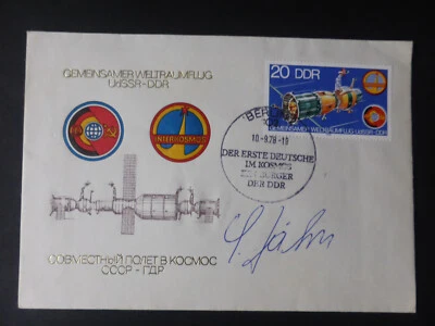Origin. Autogramm SIGMUND JÄHN auf Sonderumschlag zum gemeinsamen Weltraumflug - Bild 1 von 3