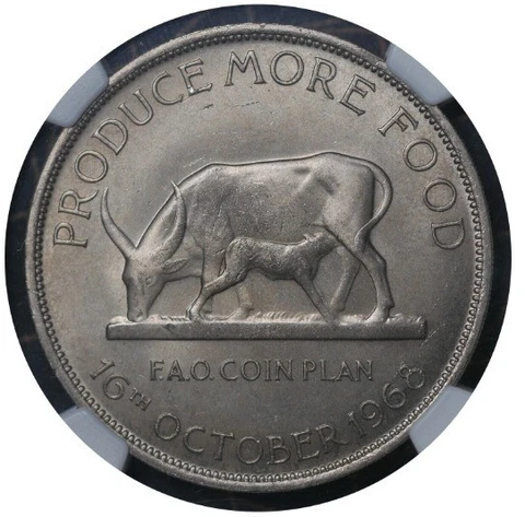 MS 65 BN NGC 1 Shilling 1968 Uganda Coin Cover