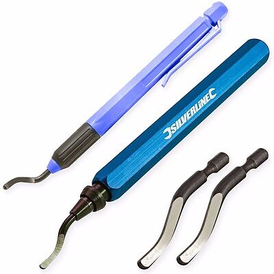 SILVERLINE DEBURRING TOOLS Plastic Aluminium Spare Blade Metal Pipe Pen Deburrer • 6.13£