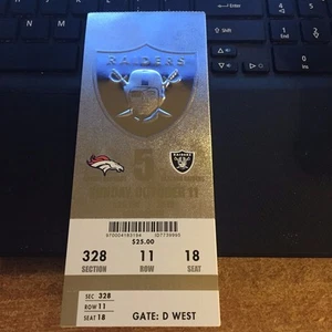 Boleto de fútbol americano Oakland Raiders vs Denver Broncos NFL 2015 11/10 - Imagen 1 de 1