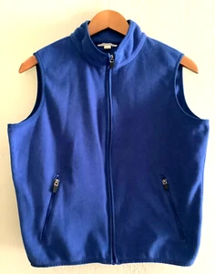 Lands End Kids Girls Boys Full Zip Fleece Vest Blue L LARGE 14/16 VG Cobalt - Picture 1 of 5