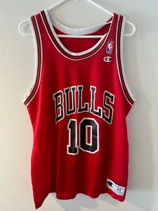 BJ ARMSTRONG #10 Vintage 1990er Jahre selten CHICAGO BULLS Champion Basketball Trikot Gr. 44 - Bild 1 von 6