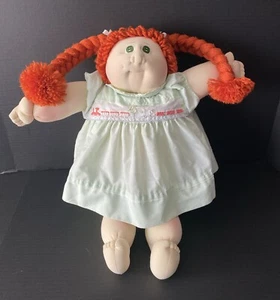 Cabbage Patch Kid Little People 21 Zoll Mädchen Puppe rothaarige Zöpfe 1980 weiche Skulptur - Bild 1 von 24