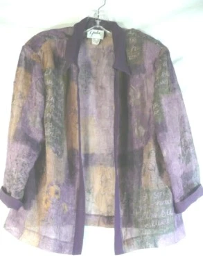 GIULIA V Mujer Sobre TOP/CHAQUETA Talla 16 De Colección Púrpura Transparente Foto 1 de 4