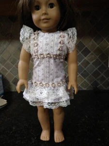 18" Home Made Doll Clothes Purple Floral Summer Dress ~ fits American Girl - Picture 1 of 6