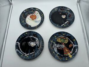 Set of 4 Susan Winget Certified International  Halloween Cat Ghost Witch Plates