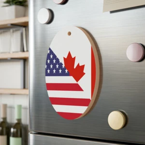 Bandera Canadiense Americana Canadá EE. UU. Adorno de Madera - Imagen 1 de 25