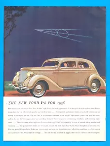 1936 FORD V-8 family car automobile PRINT AD - Picture 1 of 3