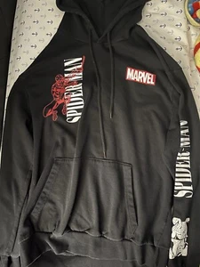 Marvels Spider Man Size Large Hoodie, Color Black, Unisex, Graphic Hoodie Big! - Picture 1 of 4