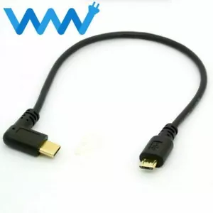 USB-C Stecker linker/rechter Winkel auf Micro B Ladekabel für MacBook Pro 25 cm - Bild 1 von 5