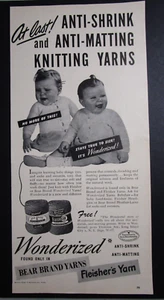 1947 Wonderized Yarn - Vintage Print Ad - Magazine Advertisement - Picture 1 of 2