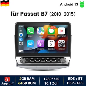 DAB+ Android 13 Carplay Autoradio GPS Navi WIFI SWC 64G Für VW Passat B7 10-2015 - Bild 1 von 17