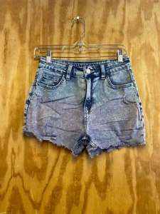 Justice Girls Summer Casual Distressed Shorts Red to Blue Wash Size 16 - Picture 1 of 7
