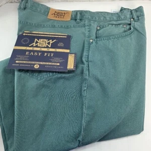 New Man Jeans Pants Mens 38x30 Green Cotton Denim Fade Out Hand Dyed France NEW - Picture 1 of 16
