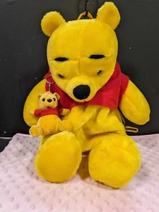 Vintage Disney Winnie Puuh Rucksack und Schlüsselanhänger Plüsch Tasche - Bild 1 von 6