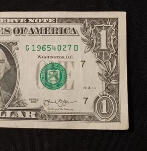 April 27, 1965 Birthday Note/Date Note Fancy Serial Number G19654027D - Picture 1 of 3