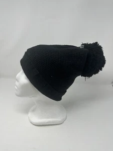 Calvin Klein Negro Tejido Unisex Pom-Pom Gorro Invierno Sombrero Forrado de Vellón Tejido con Cable - Imagen 1 de 8