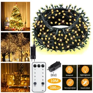10M Lichterkette LED Beleuchtung Warmweiß Weihnachten Innen Außen Beleuchtung DE - Bild 1 von 22