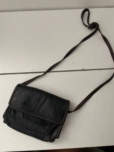 BRUNNEN Vollnarben italienisches Leder Stainguard schwarz mit braunem Besatz butterweich USA - Bild 1 von 7