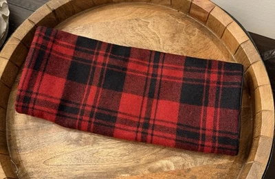 Mark & Graham Christmas Plaid 12"x 16” Pillow Cover, Red & Black, Excellent! - Image 1 of 4