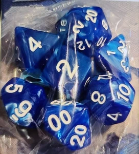 Dados poliédricos de mármol azul 7 piezas DND para Dungeons & Dragons RPG D&D Magic The Gathering - Imagen 1 de 1