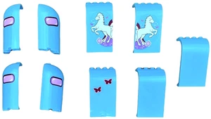 LEGO Lot of 9 Medium Azure Wall Panels (12818, 2571, 6059, 35251) (Friends 3186) - Picture 1 of 5