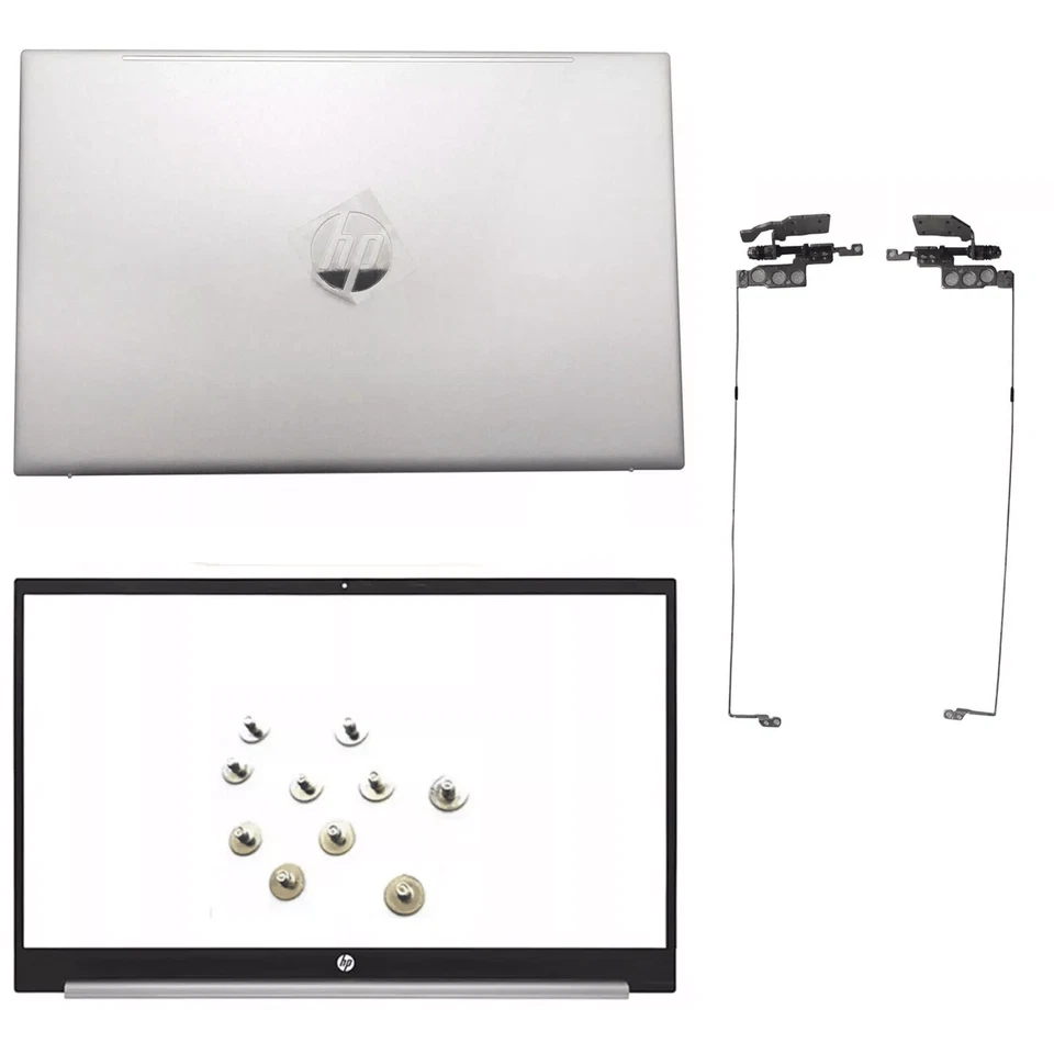 Nuevo Para HP Pavilion 15-EH 15-EG LCD Cubierta Trasera + Bisel Delantero/Bisagras Plateado EE. UU. Foto 1 de 4