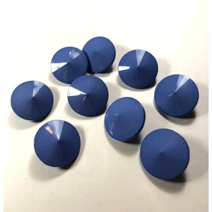 9 Blue Domed Shank Buttons 23cm Vintage vn - Picture 1 of 1
