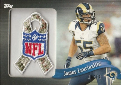 2013 Topps Ribbons Camo NFL Logo #PR-JL James Laurinaitis/99 - Image 1 of 2