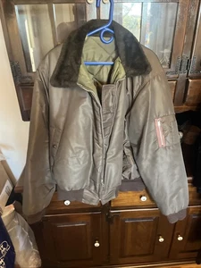 SEARS / WORK LEISURE - Faux Fur Collar Lined Bomber XL Jacket - Picture 1 of 7