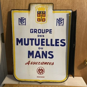 INSEGNA VINTAGE FRANCESE DOPPIA FACCIA PORCELLANA FLANGIA MUTUA ASSICURAZIONE FRANCIA - Foto 1 di 20