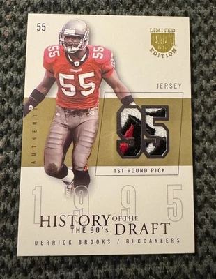 Camisetas Skybox LE 2003 History of the Draft Derrick Brooks #3/10 Salón de la fama HD-DB2 Foto 1 de 4