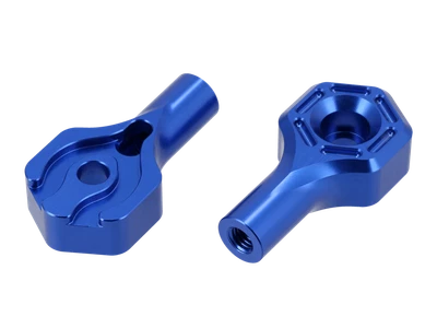 Set: CNC Blinkerträger vorn, Blau, Aluminium, M8, LED - für Simson S51, S50, S70 - Bild 1 von 3