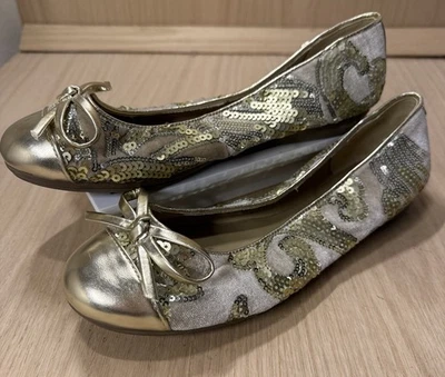 Easy Spirit /Martha Stewart Gale 2 блестки золото балет плоский размер 8 Вт - Изображение 1 из 4