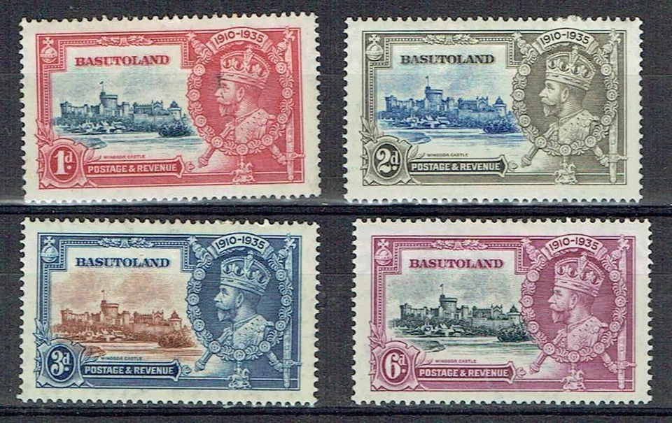 Basutoland KGV 1935 Серебряный Юбилейный набор смонтированный как новый - Изображение 1 из 1