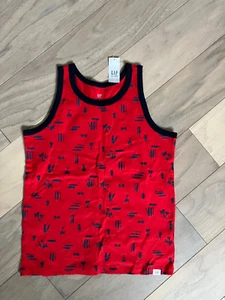 NWT Gap Kids Boys Red/Navy Sleeveless T-Shirt size M(8) - Picture 1 of 3