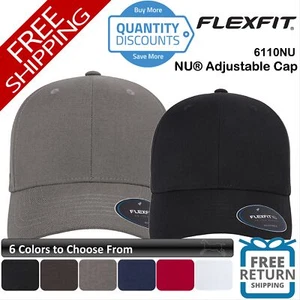 ๐ฅ Flexfit Men Nu Structured Six-panel, Mid Profile Adjustable Hat Cap 6110nu - Picture 1 of 19