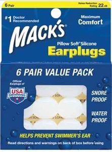 tapones para los oídos acuática ALMOHADA SOFT SILICONA EAR DE MACK'S AV006 - Picture 1 of 1